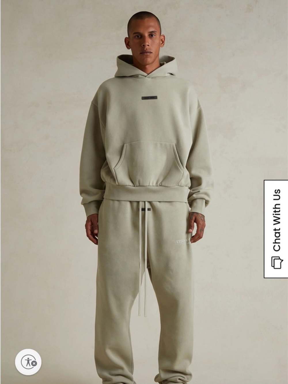 NWT Fear of God ESSENTIALS Abbey Stone Classic Fleece Hoodie - Picture 6 of 6
